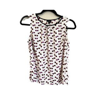 Talbots Petite Women’s Top Petite XS X-Small Sleeveless Novelty Sunglasses Print